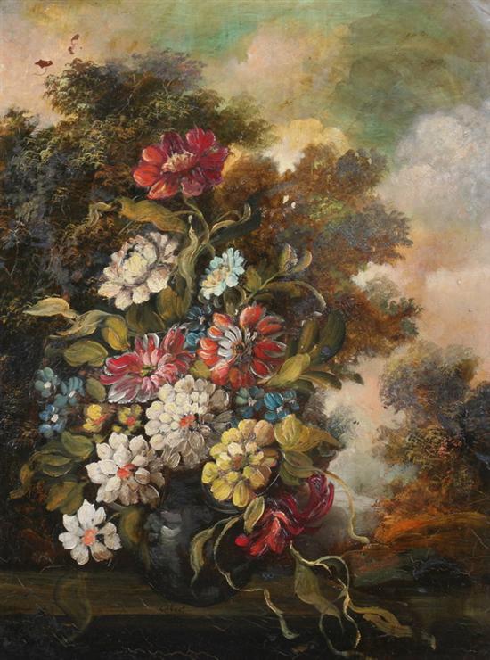 Appraisal: GILBERT Italian th century FLORAL STILL LIFE signed lower left