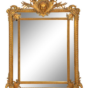 Appraisal: A Napoleon III Style Giltwood Mirror th Century Height x