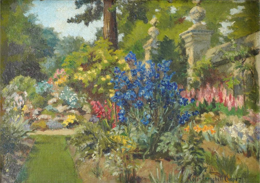 Appraisal: COLIN CAMPBELL COOPER AMERICAN - FLOWER GARDENoil on canvasboard signed