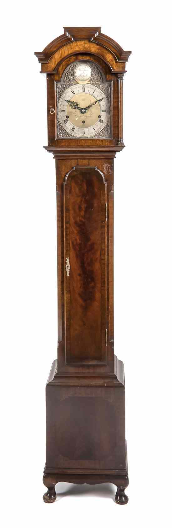 Appraisal: An English Mahogany Miniature Tall Case Clock th century having