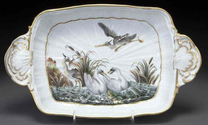 Appraisal: Meissen porcelain ''Swan Service'' two-handled trayafter the model by J