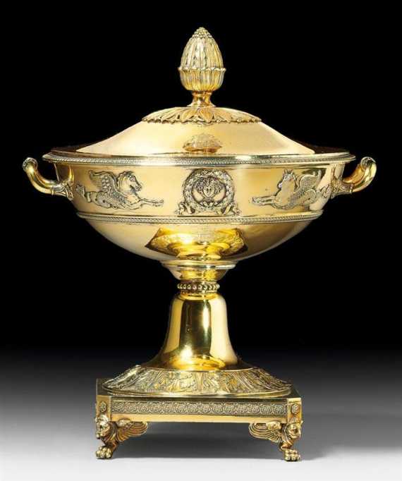 Appraisal: PRINCELY TUREEN WITH COVER Paris after Maker's mark Martin Guillaume