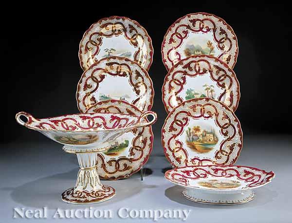 Appraisal: An English Staffordshire Dessert Service early th c marked W