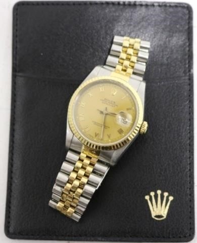 Appraisal: KT GOLD AND STAINLESS STEEL ROLEX OYSTERPERPETUAL DATE JUST MAN'S