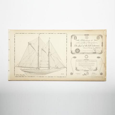 Appraisal: Bound Folio of Schooner Bluenose II Measured Drawings by L