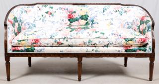 Appraisal: LOUIS XVI STYLE MAHOGANY SOFA LOUIS XVI STYLE MAHOGANY SOFA