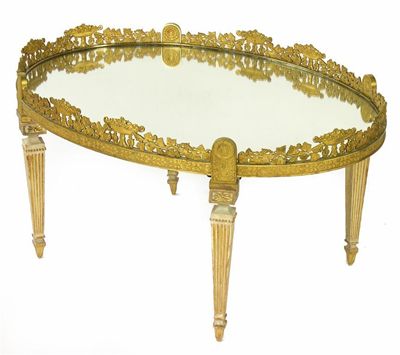 Appraisal: A th century French oval ormolu surtout de table with