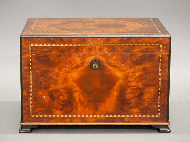 Appraisal: Dunhill Walnut Cigar humidor An early th century Burl Walnut