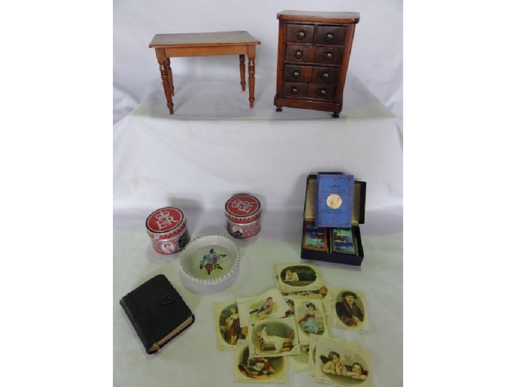 Appraisal: A mixed collection including a miniature mahogany and rosewood chest