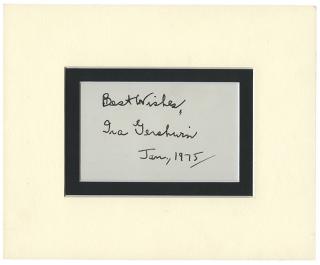 Appraisal: Gershwin Ira Signed note Together with six other autographed items