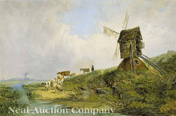 Appraisal: John Holland Sr British - Old Windmills Basford Nottinghamshire oil