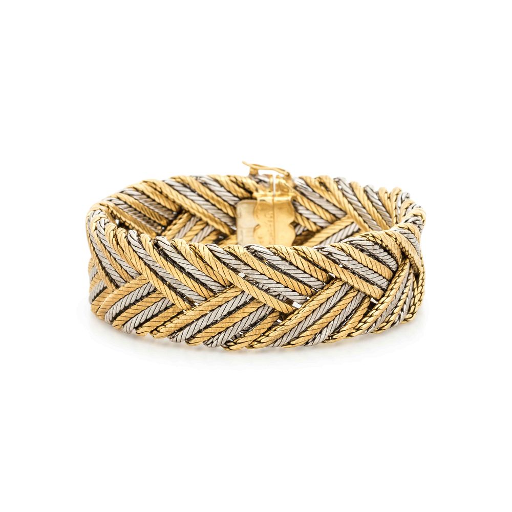 Appraisal: BUCCELLATI BICOLOR GOLD BRACELET BUCCELLATI BICOLOR GOLD BRACELET Consisting of