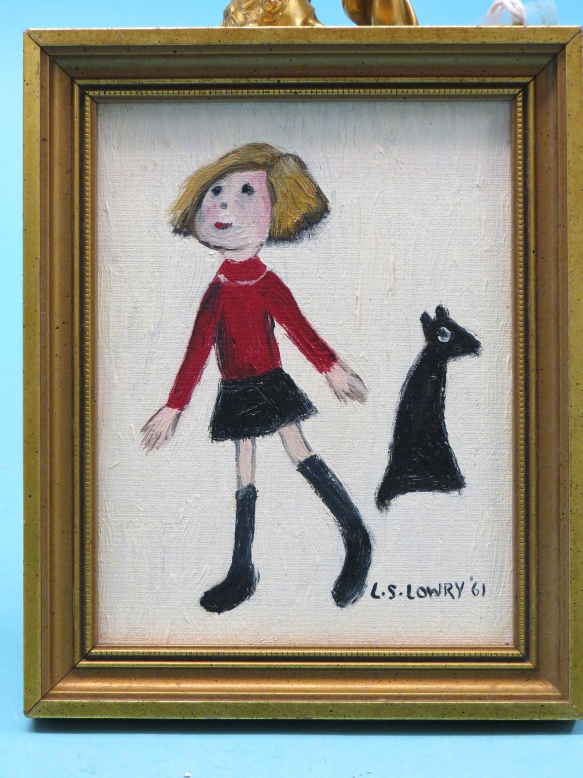 Appraisal: An oil on board signed L S Lowry young girl