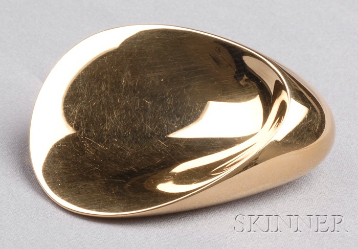 Appraisal: kt Gold Oyster Shell Brooch Georg Jensen designed by Nanna