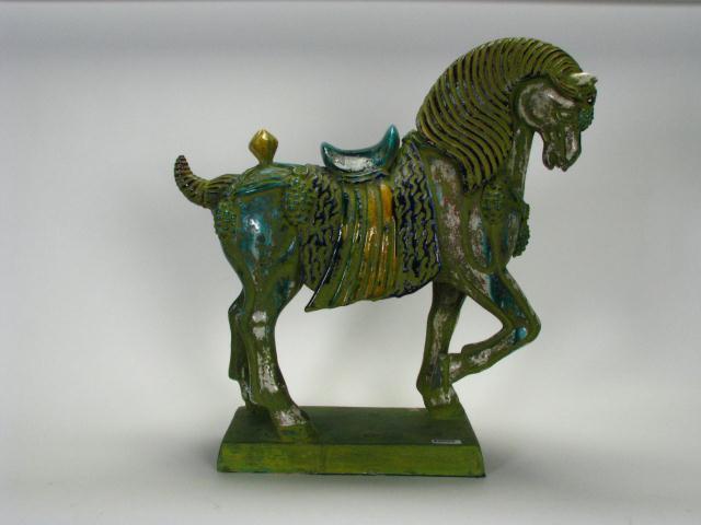 Appraisal: Decorator Porcelain Asian Horse Statue '' tall and '' long