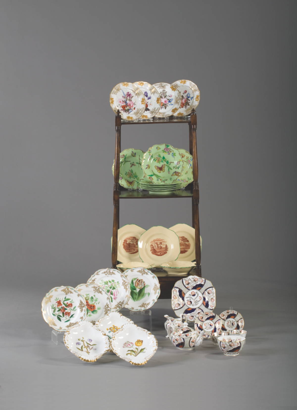 Appraisal: ENGLISH PORCELAIN BOTANICAL PART DESSERT SERVICE POSSIBLY COALPORT CIRCA -