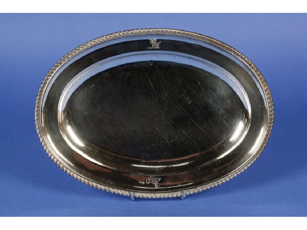 Appraisal: A GEORGE III MEAT DISH of oval form with a