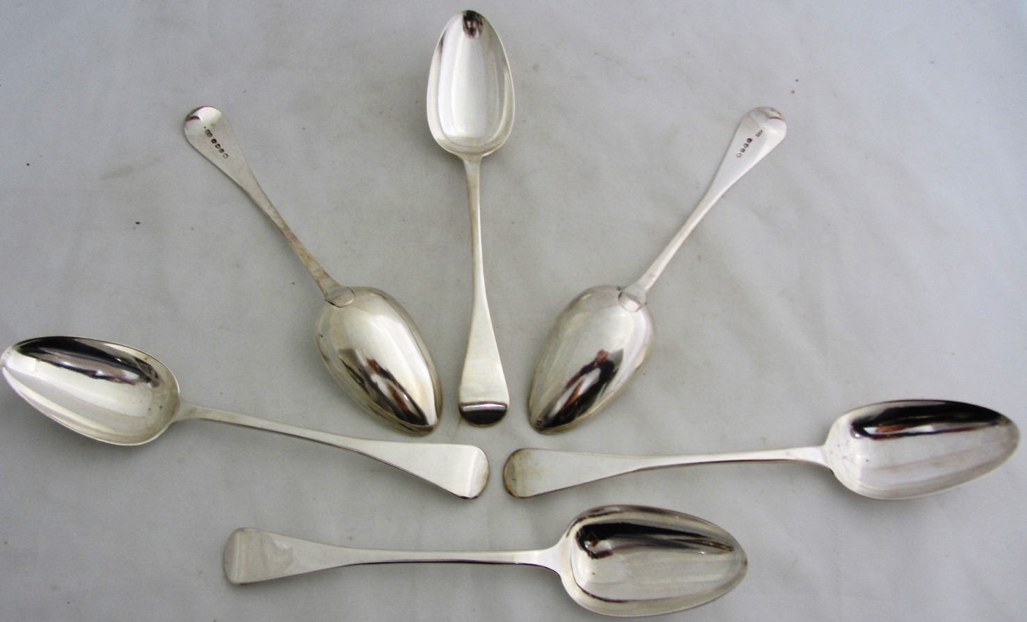 Appraisal: A set of six silver Old English pattern tablespoons London