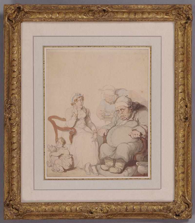 Appraisal: ATTRIBUTED TO THOMAS ROWLANDSON OLD MAN Watercolor and pencil on