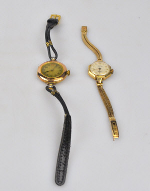 Appraisal: A lady's ct gold Rolex wristwatch with leather strap to