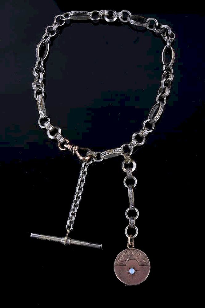 Appraisal: Sterling Silver and Rose Gold Pendant Bracelet Included in this