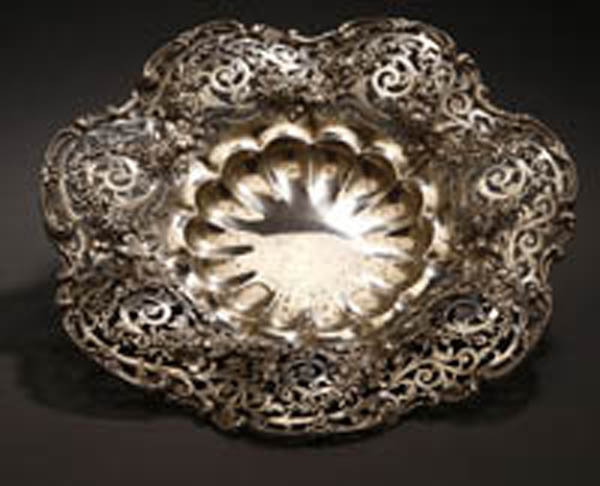 Appraisal: A Redlich sterling pierced floral decorated bowl A Redlich sterling