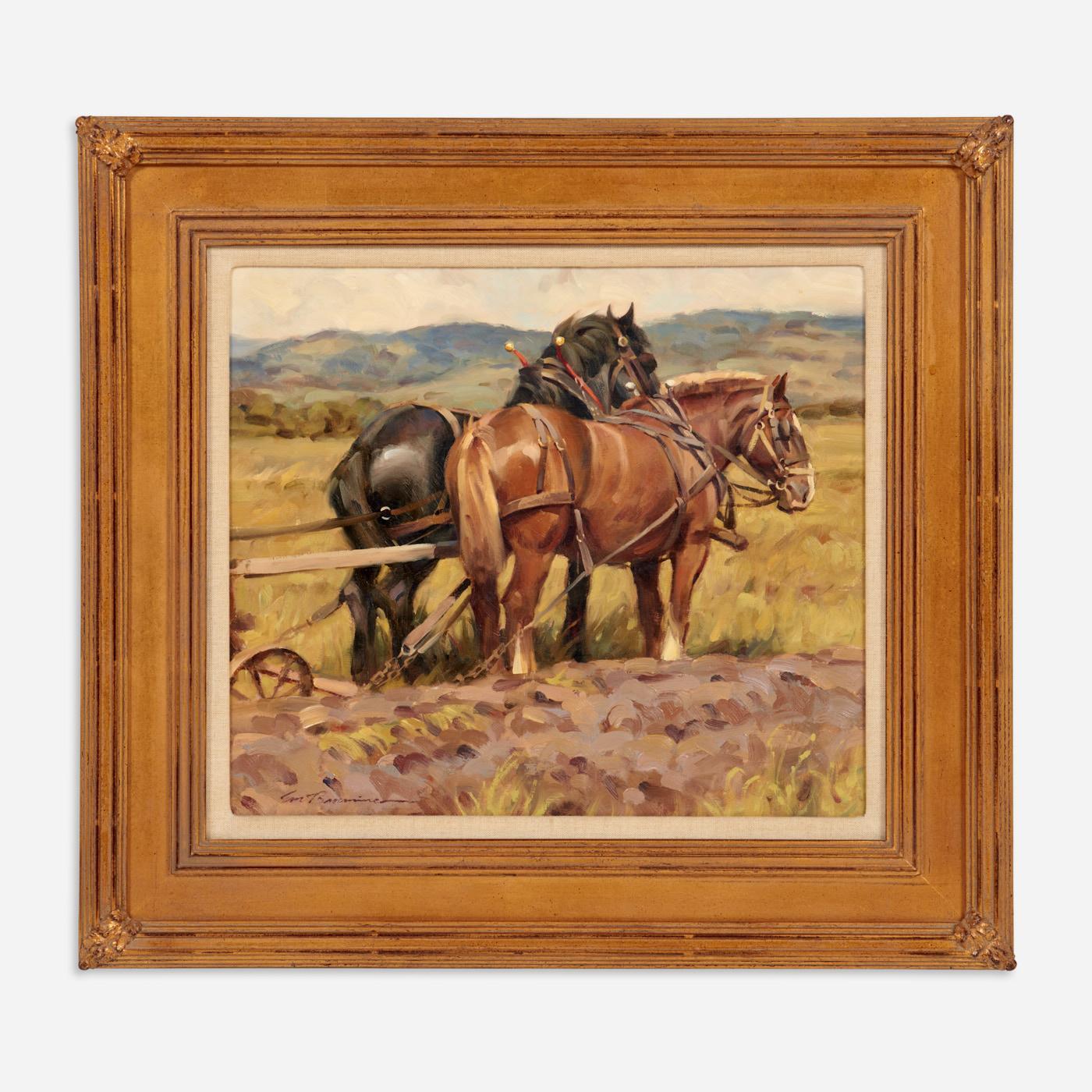 Appraisal: TOM BROWNING SPRING TEAM OIL ON BOARD Tom Browning Oregon