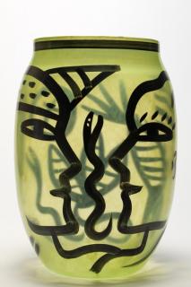 Appraisal: Kosta Boda Adam Eve The Serpent Vase Sweden circa in