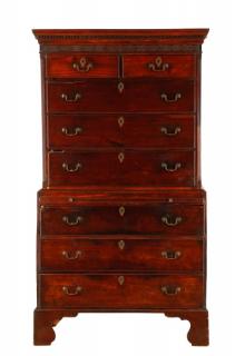 Appraisal: English Chippendale Style Mahogany Chest on Chest English th century