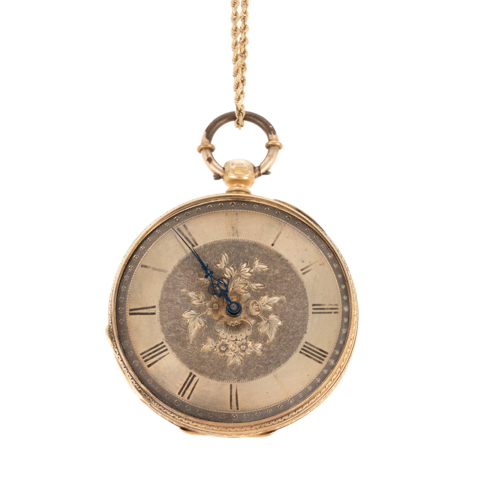 Appraisal: AN K KEY WIND POCKET WATCH WITH K CHAIN K