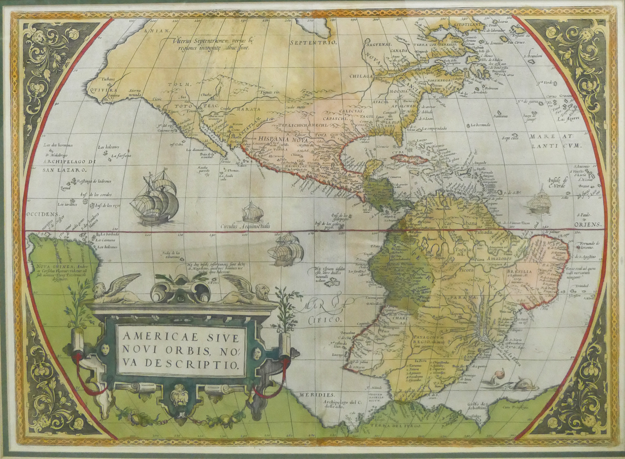 Appraisal: Abraham Ortelius th Cent ''Americae Siv Novi Orbis Nova Descriptio''