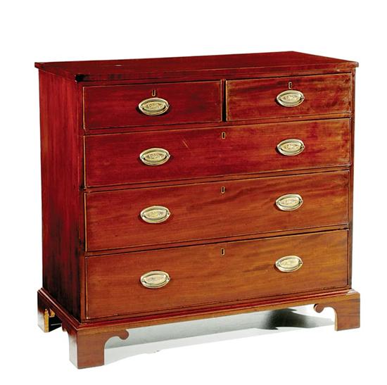 Appraisal: George III style mahogany chest of drawers mid th century