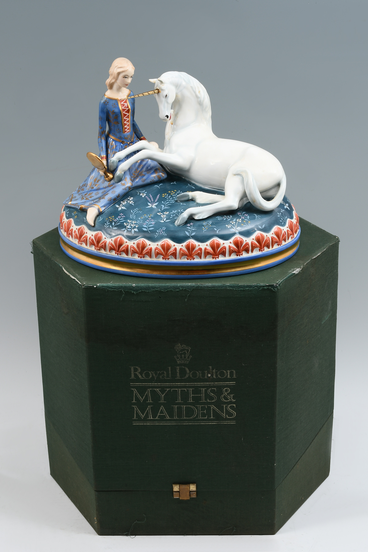 Appraisal: ROYAL DOULTON MYTHS MAIDENS ''LADY AND THE UNICORN'' Royal Doulton