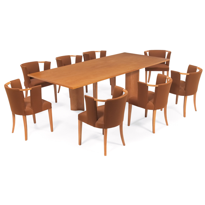 Appraisal: Eliel Saarinen dining table and chairs by Johnson birch large