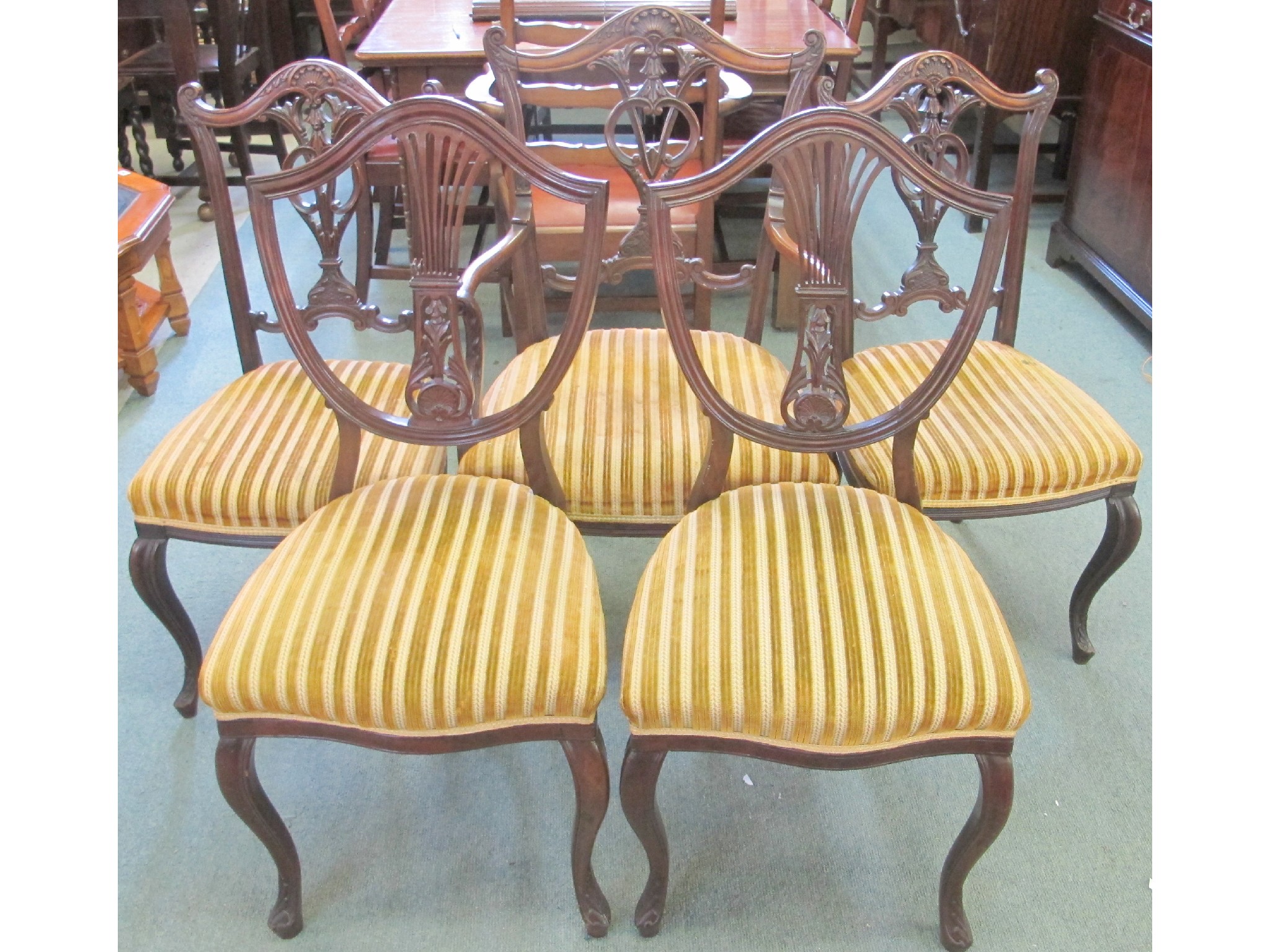 Appraisal: Three Victorian mahogany parlour chairs and two others