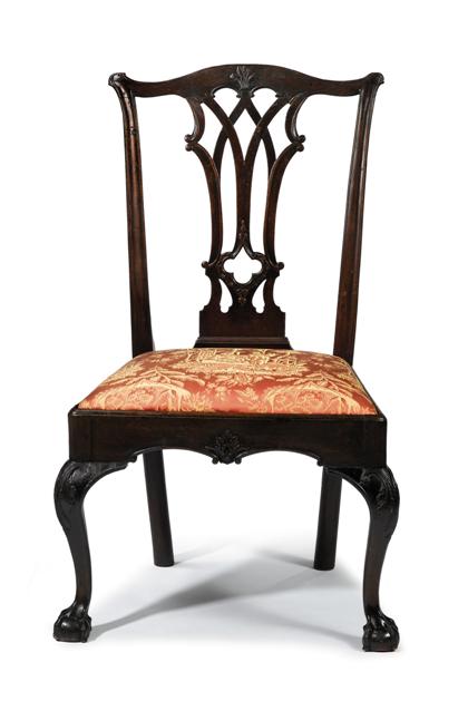 Appraisal: Chippendale carved mahogany side chairphiladelphia circa