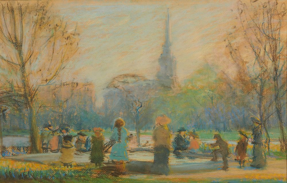 Appraisal: ARTHUR CLIFTON GOODWIN American - Little Pond Public Garden pastel