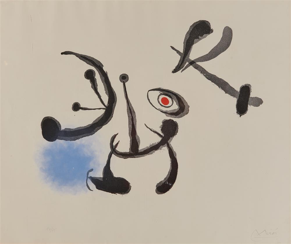 Appraisal: JOAN MIRO Spanish - La Siesta color aquatint numbered in