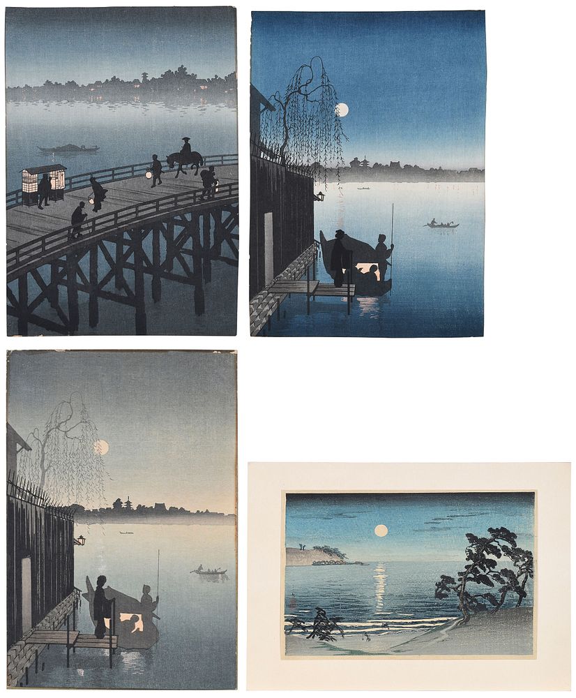 Appraisal: Group of Four Japanese Woodblock Prints one by Shotei Takahashi