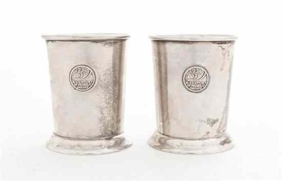 Appraisal: A Pair of American Arts Crafts Sterling Silver Jiggers Julius