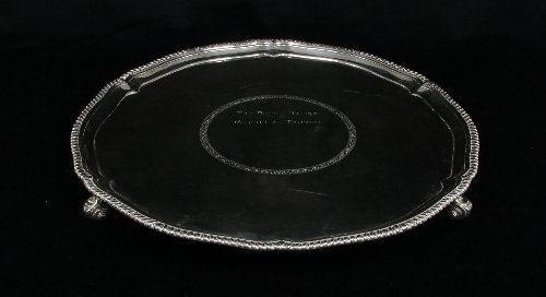 Appraisal: A George III silver salver John Parker Edward Wakelin London