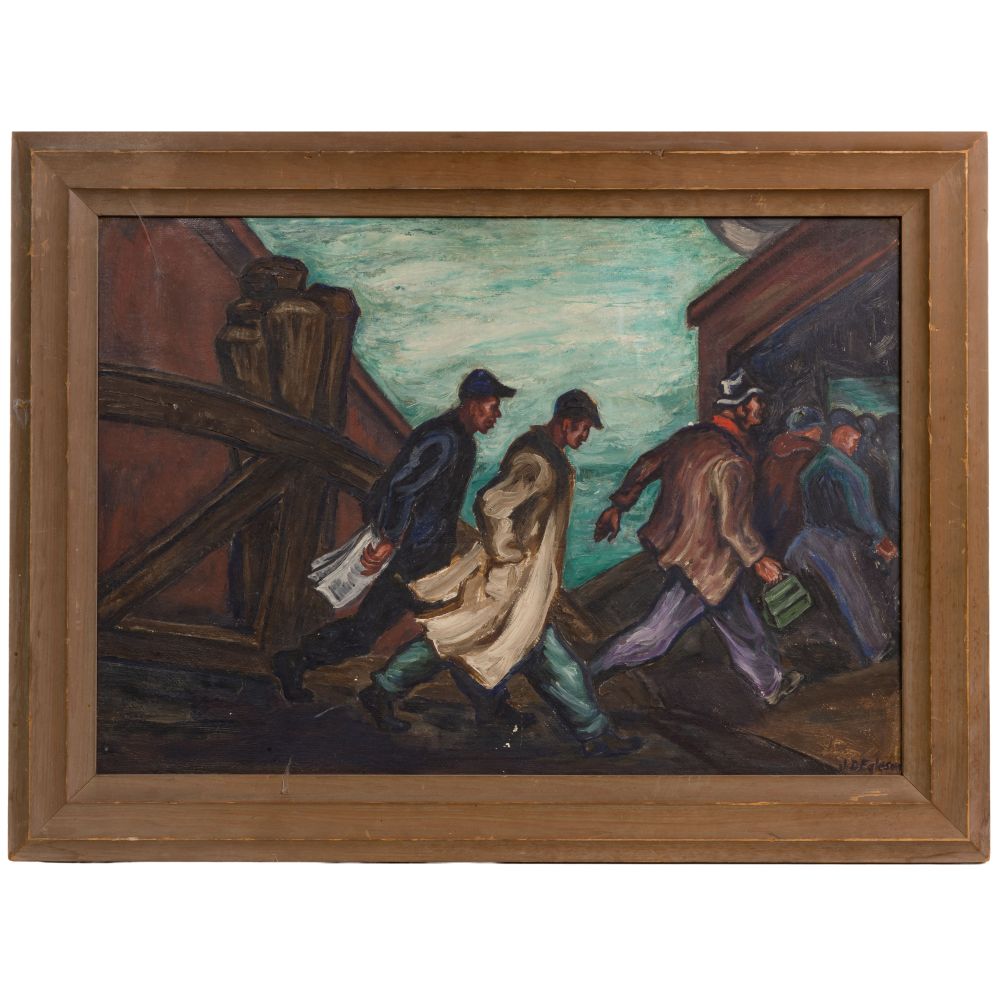 Appraisal: JAMES D EGLESON CANADIAN - COAL MINERS OIL ON BOARDUndated