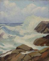 Appraisal: FRANZ ARTHUR BISCHOFF American - MONTEREY COASTLINE Oil on canvas