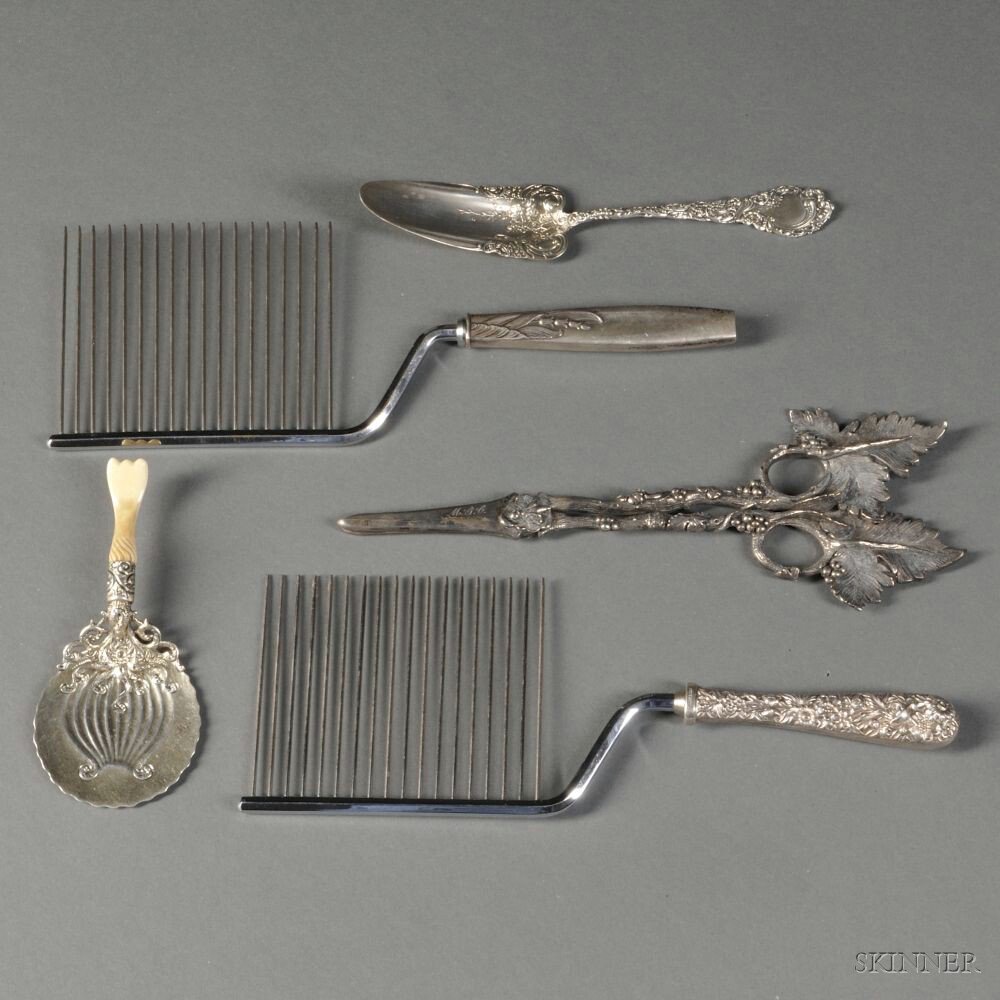 Appraisal: Five American Silver Flatware Servers four sterling silver Webster cake