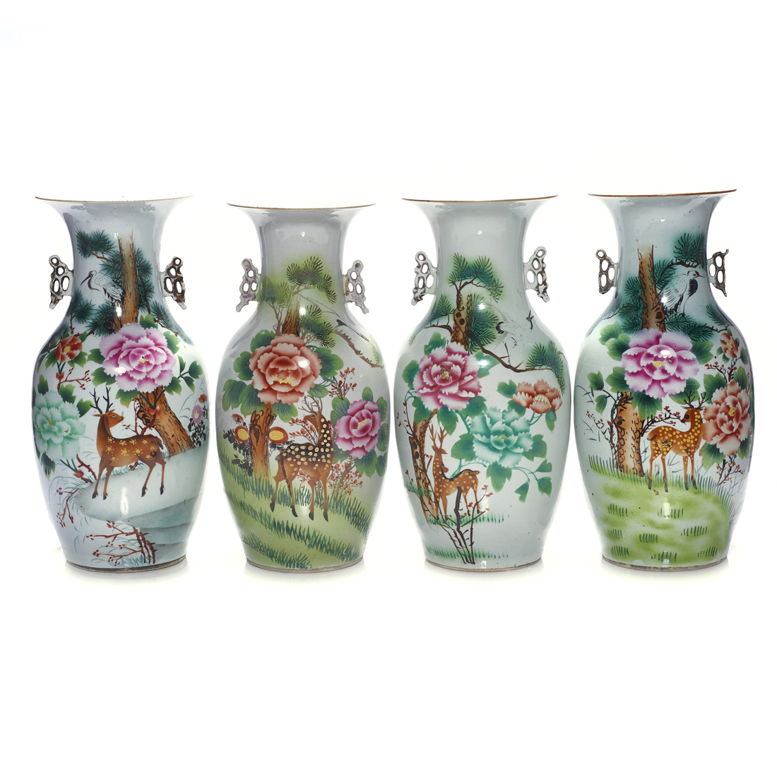 Appraisal: LOT OF CHINESE FAMILLE ROSE VASES lot of Chinese famille