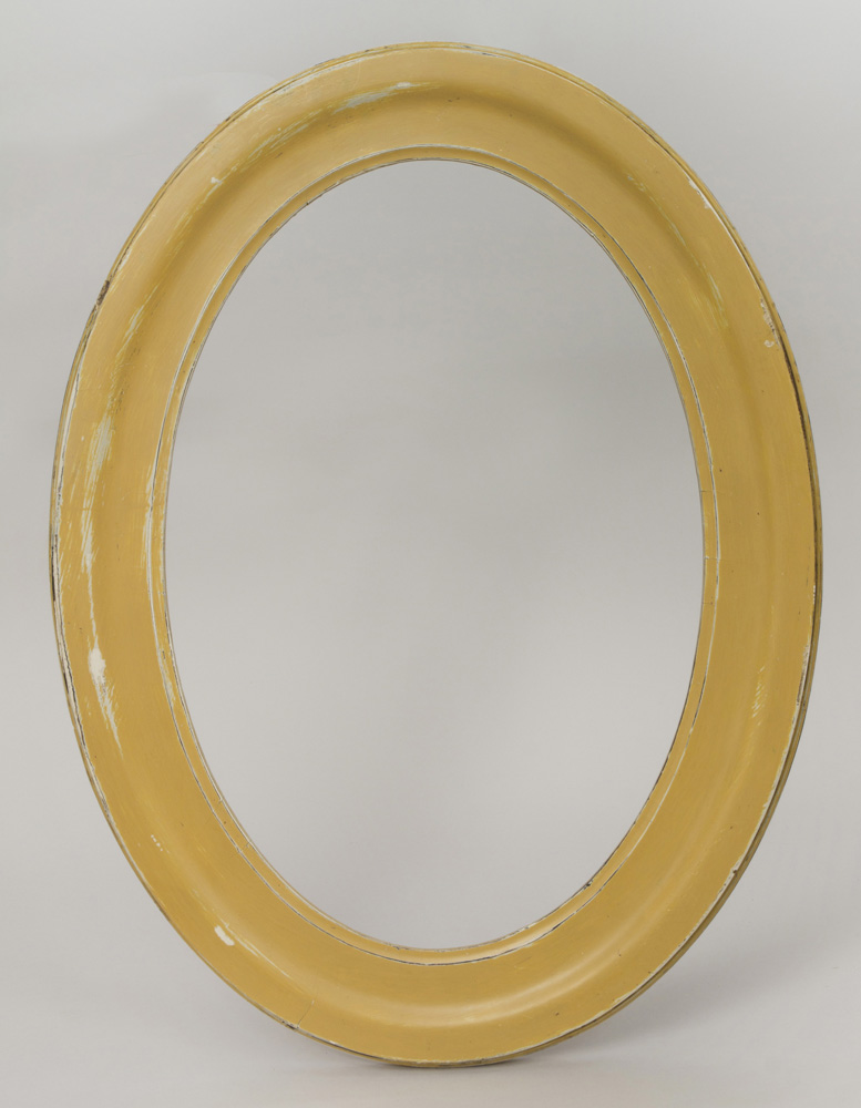 Appraisal: Cream-Painted Oval Wood Frame x in Estimate -