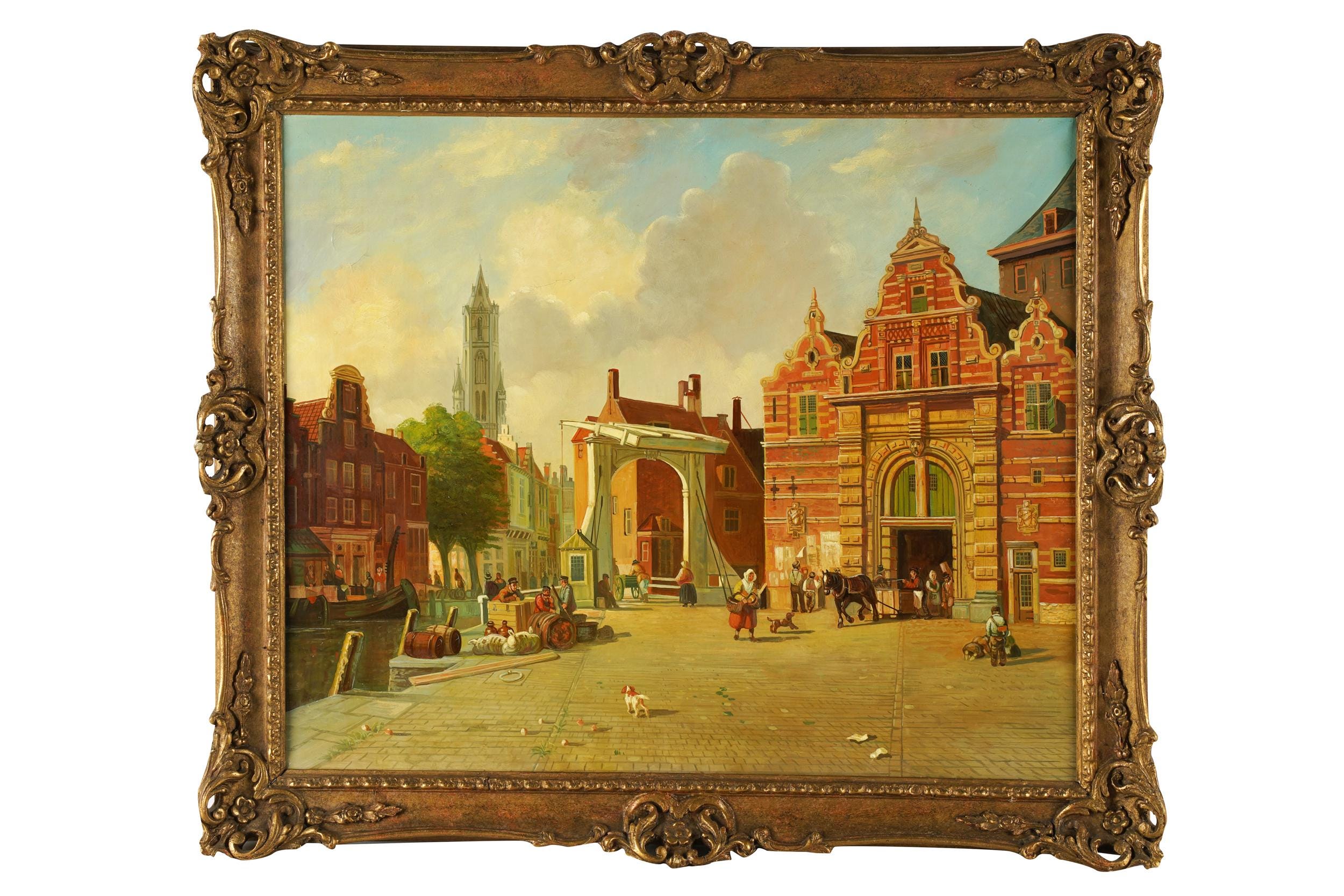 Appraisal: DUTCH STYLE STREET SCENE oil on canvas unsigned Provenance The