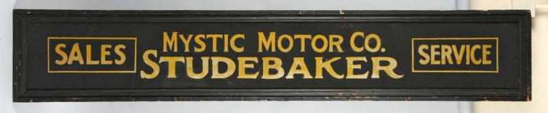 Appraisal: Wooden Mystic Connecticut Studebaker Sales Sign Description Wonderful condition with