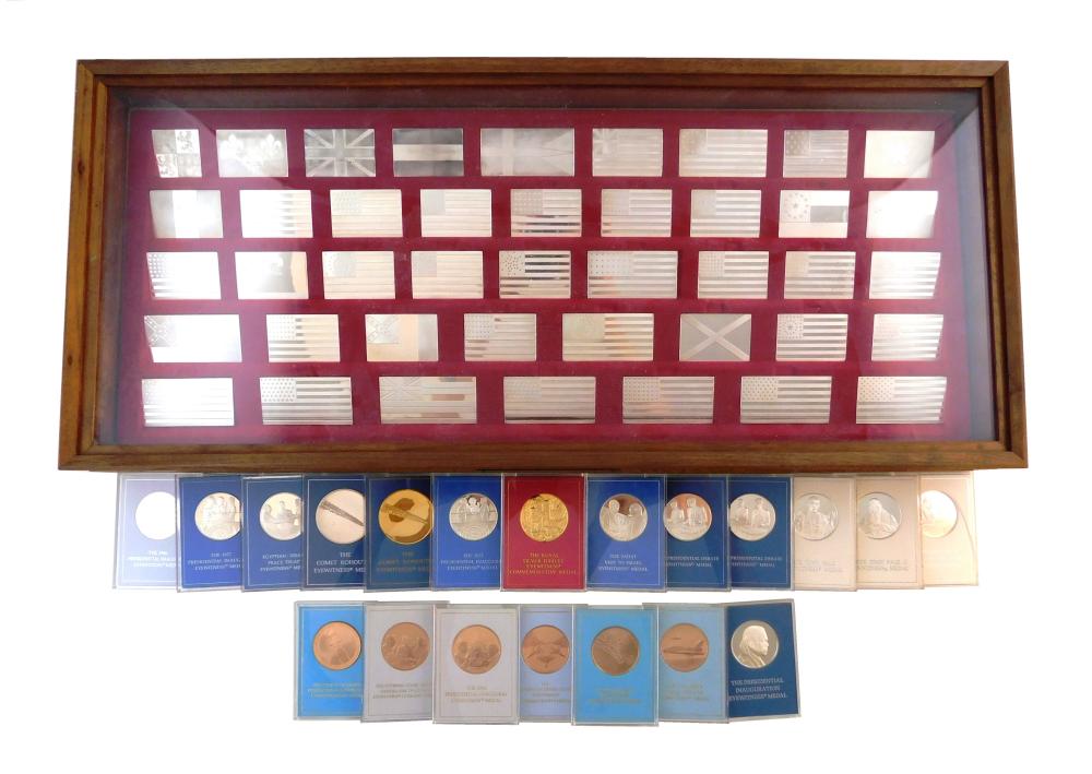 Appraisal: STERLING Franklin Mint cased set The Great Flags of America