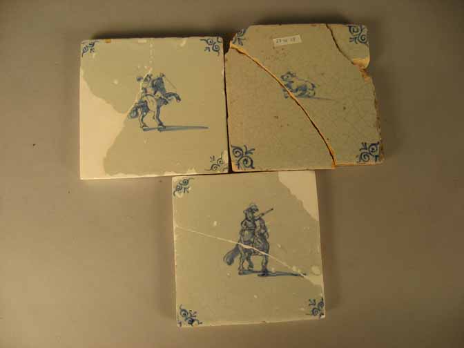 Appraisal: Collection of delftware blue white tiles mostly th century Tin-glazed